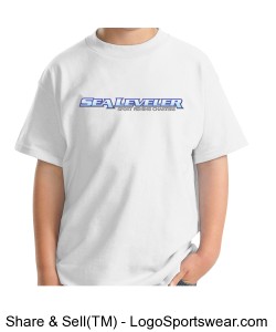 Girls White T-Shirt (Sea Leveler Sport Fishing Charters) Design Zoom